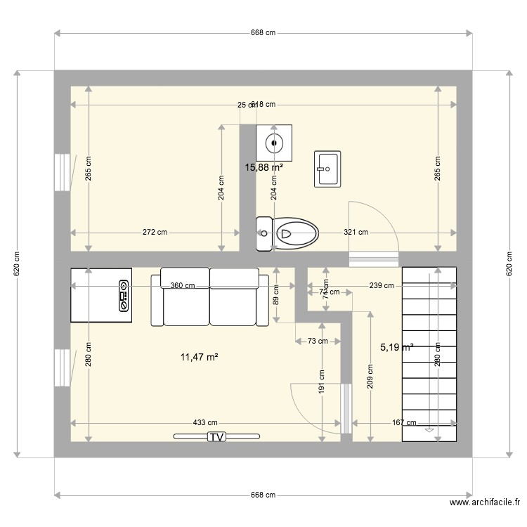 sous sol. Plan de 0 pièce et 0 m2