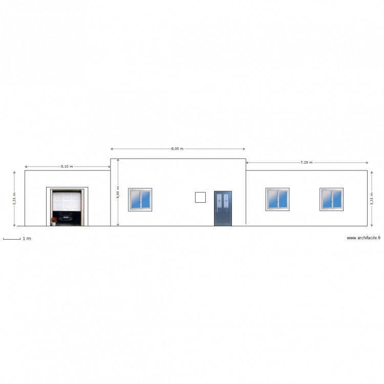 facade OUEST. Plan de 0 pièce et 0 m2