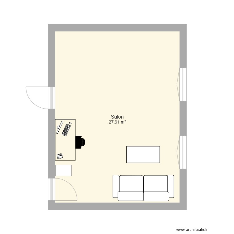 salon actuel. Plan de 0 pièce et 0 m2