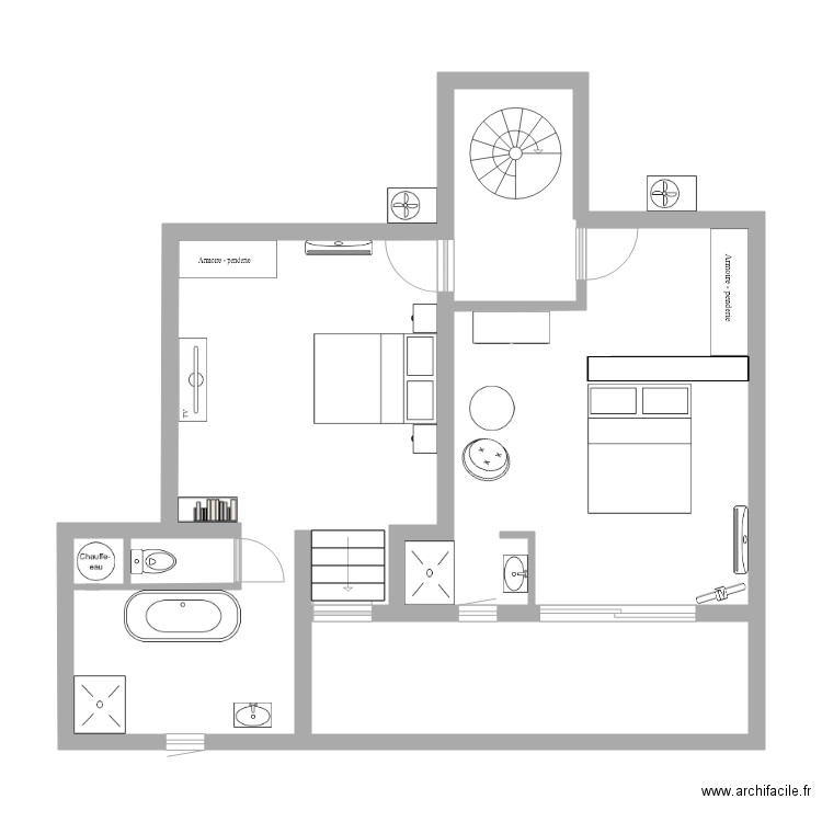 ROUSTIDOU ETAGE. Plan de 0 pièce et 0 m2