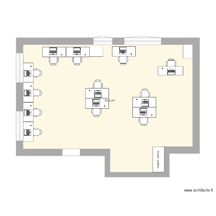 plan salle informatique. Plan de 0 pièce et 0 m2