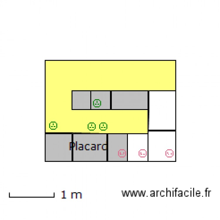 Mur cuisine coté salle de bain. Plan de 0 pièce et 0 m2