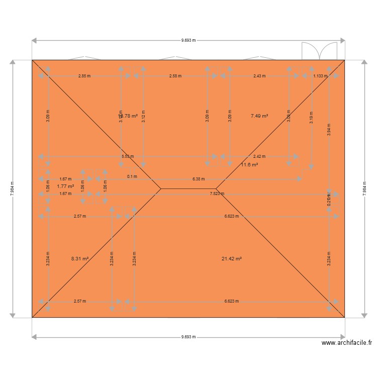 edie. Plan de 0 pièce et 0 m2