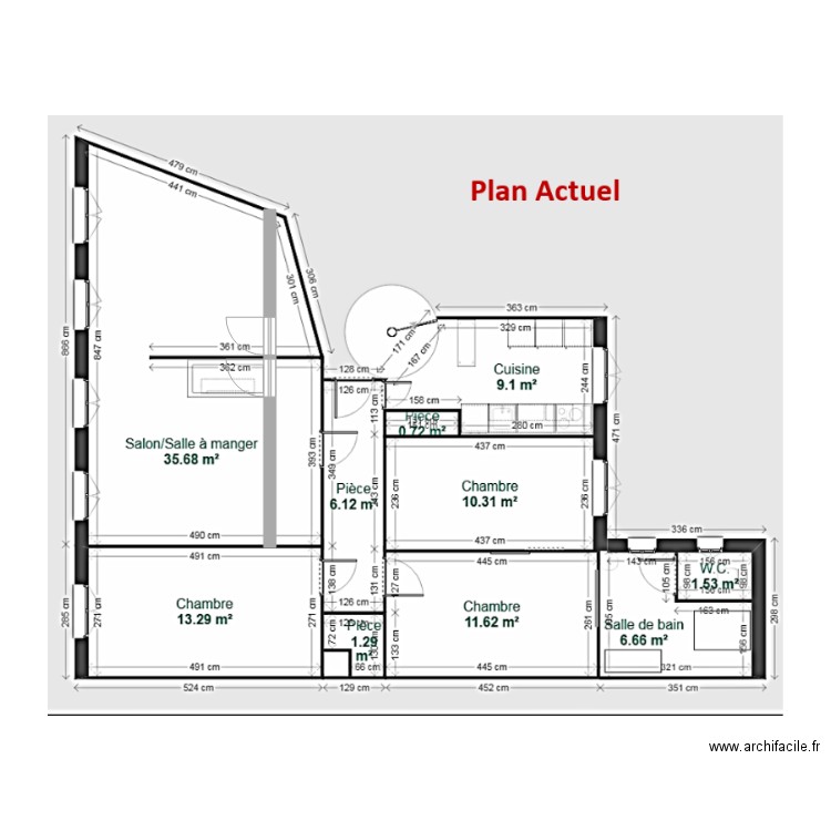 plan1 appartement belfort. Plan de 0 pièce et 0 m2