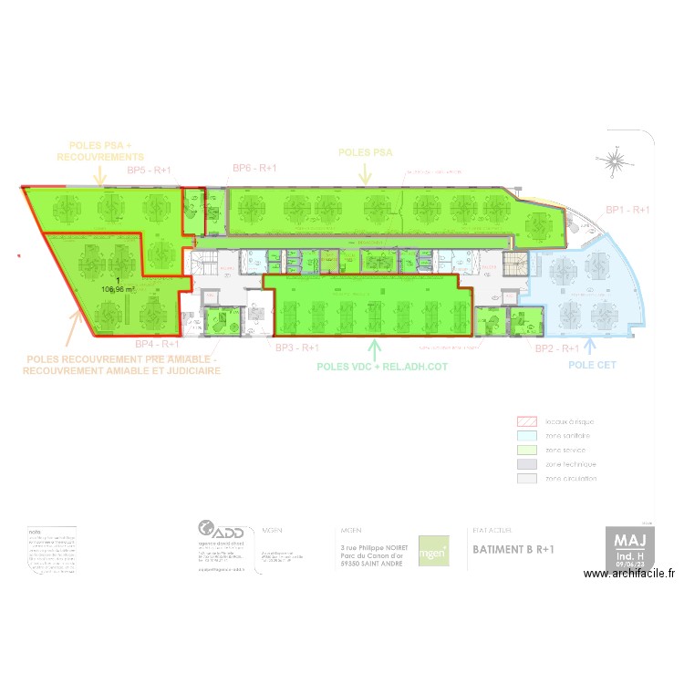 MGEN R+1     3. Plan de 34 pièces et 633 m2