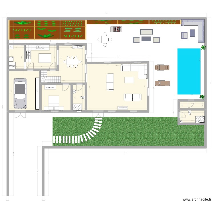 fhg. Plan de 9 pièces et 134 m2