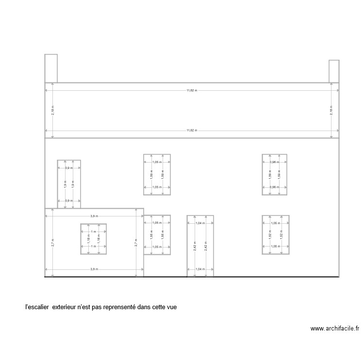 buanderie vue de face. Plan de 0 pièce et 0 m2