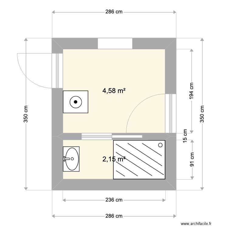 Salle de bain Bastogne 2. Plan de 0 pièce et 0 m2