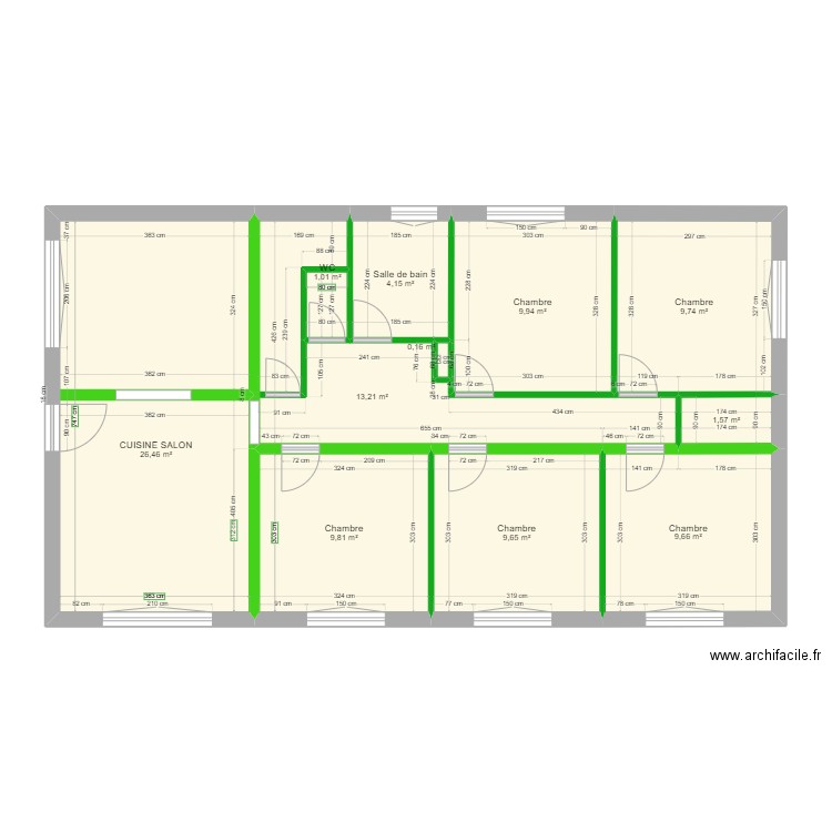 PLAN LOC. Plan de 11 pièces et 95 m2