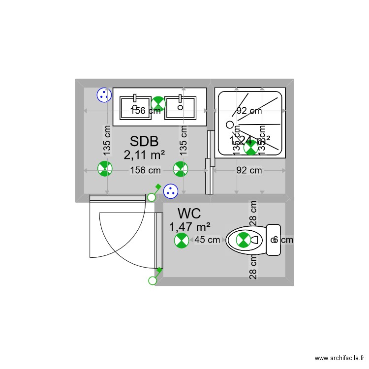 SDB BALLAND. Plan de 0 pièce et 0 m2