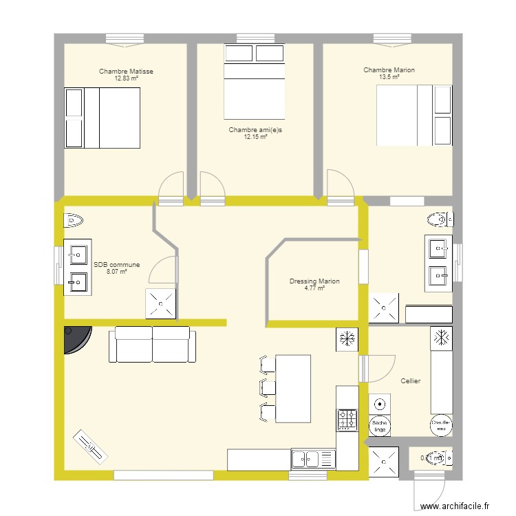 bungalow marion. Plan de 0 pièce et 0 m2