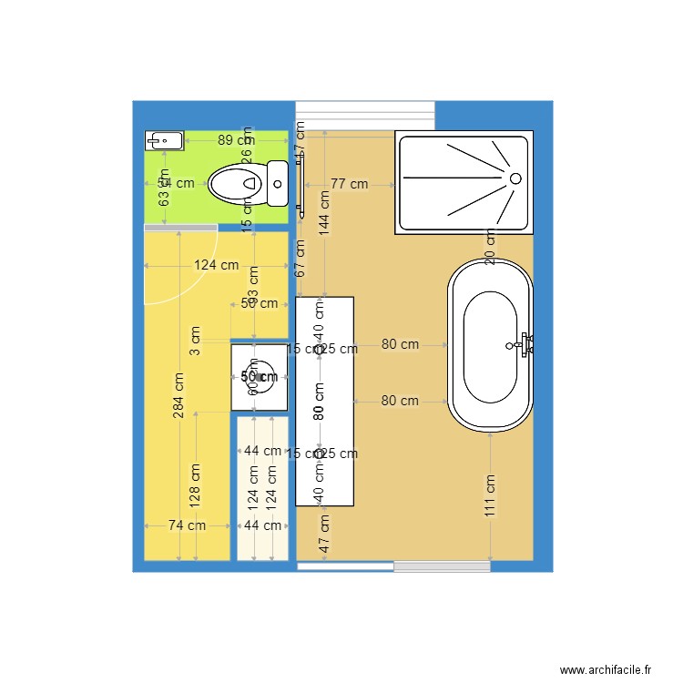 Salle de bain. Plan de 0 pièce et 0 m2