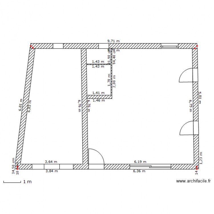 RDC  pour aménagement. Plan de 0 pièce et 0 m2