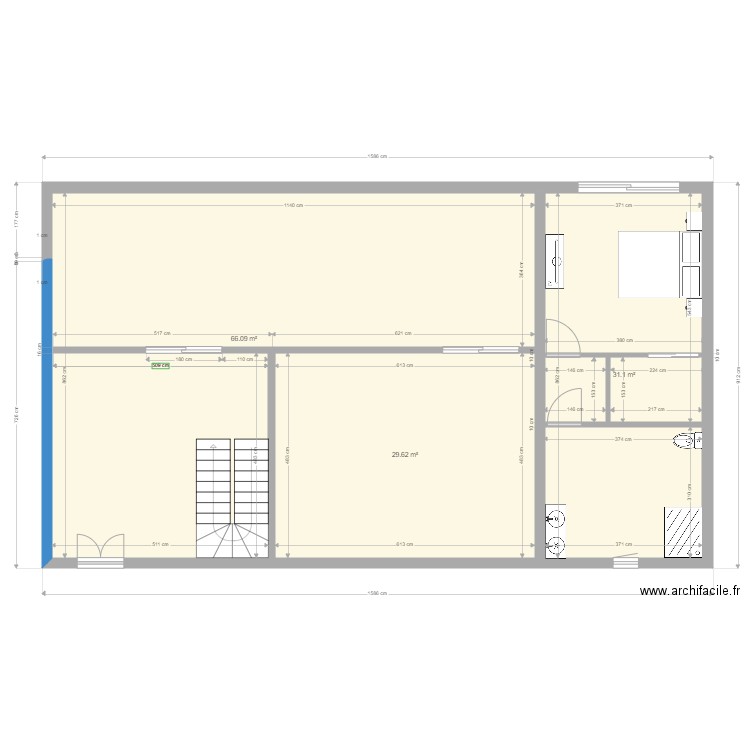 extension. Plan de 0 pièce et 0 m2