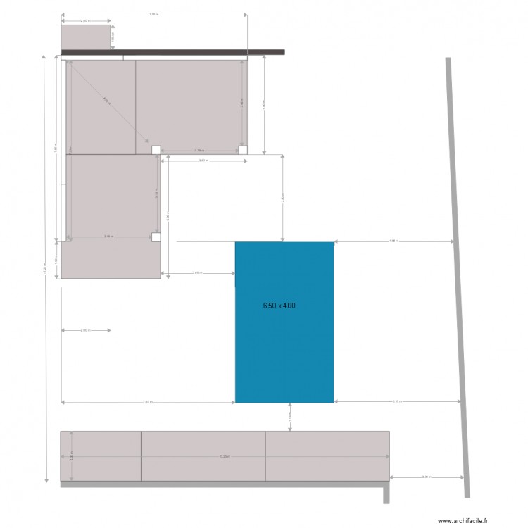 Dalle piscine pool bar en L 2607. Plan de 0 pièce et 0 m2