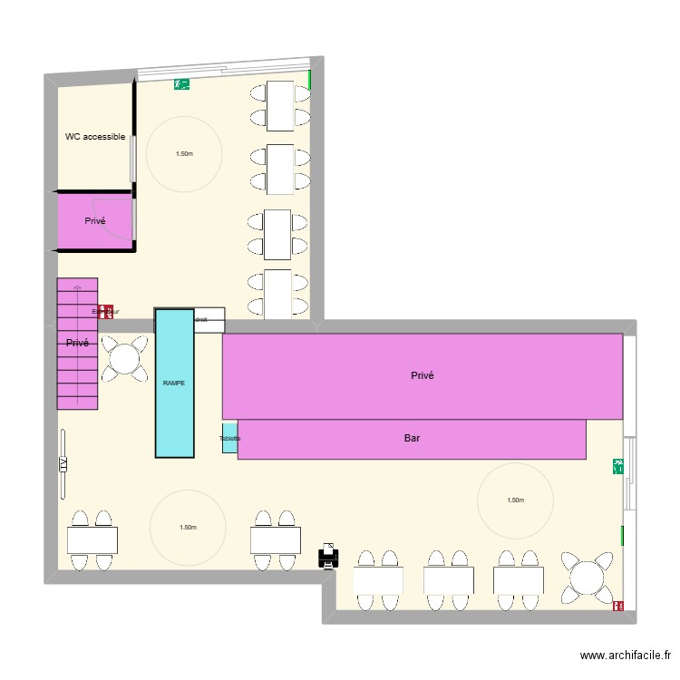 RACLOT. Plan de 3 pièces et 81 m2