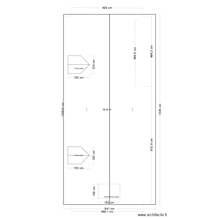 lebteste2. Plan de 1 pièce et 56 m2