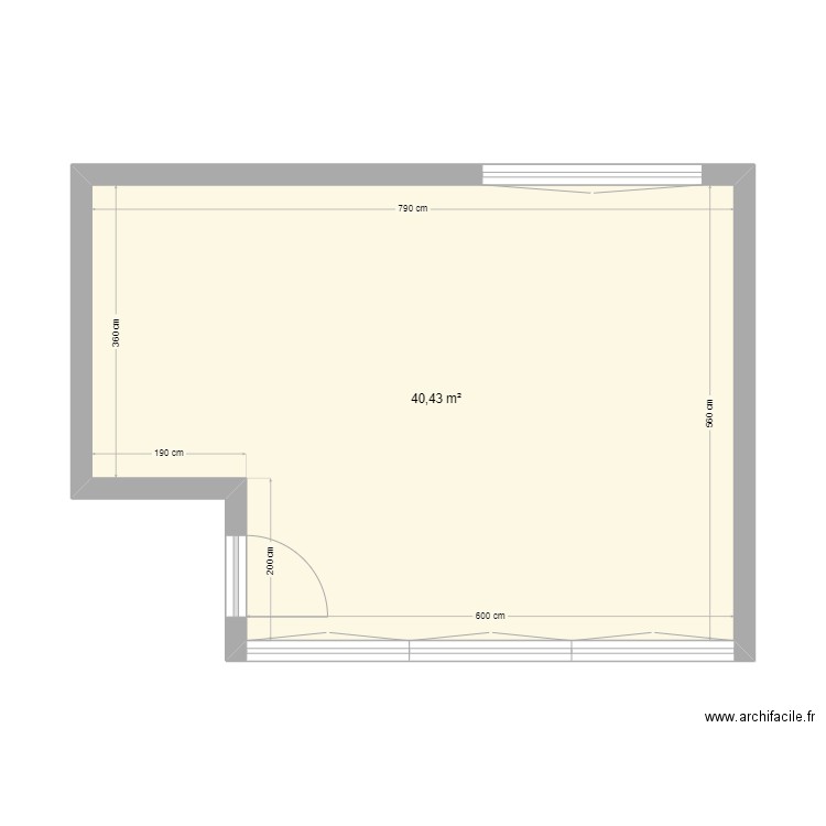 daudet luc. Plan de 1 pièce et 40 m2