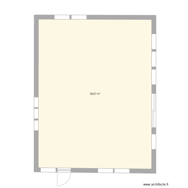 Ambialet bis. Plan de 1 pièce et 59 m2