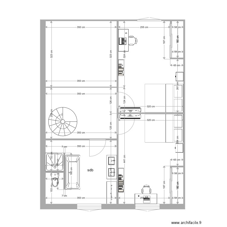 Sdb. Plan de 0 pièce et 0 m2