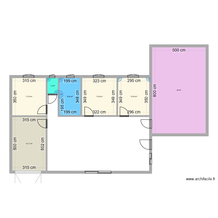 Last version sur terrain. Plan de 7 pièces et 97 m2