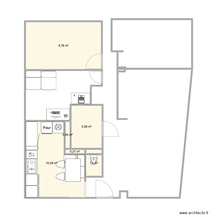 MimmiiiLand. Plan de 6 pièces et 25 m2