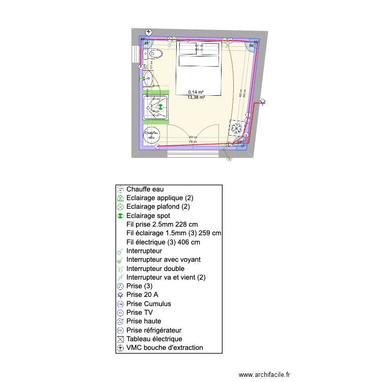 barbara. Plan de 2 pièces et 29 m2