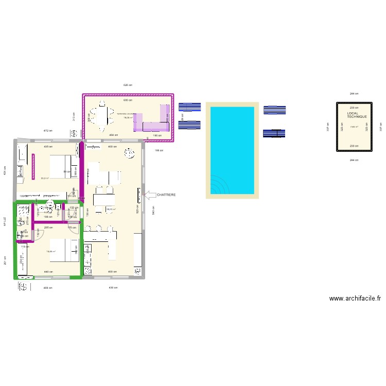 DEVOIS LOT B  MESURES OK 2°. Plan de 6 pièces et 101 m2