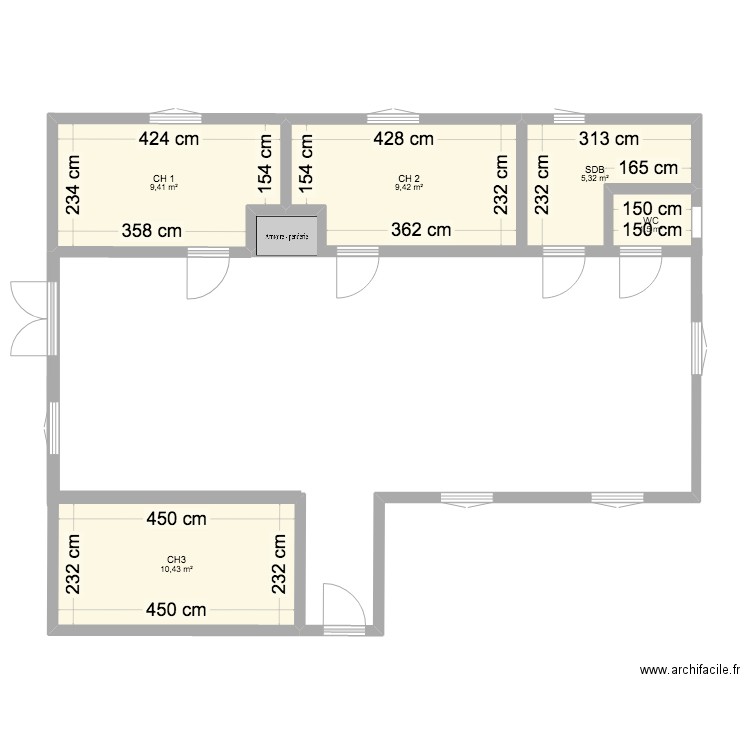 PLAN 3,5. Plan de 5 pièces et 36 m2