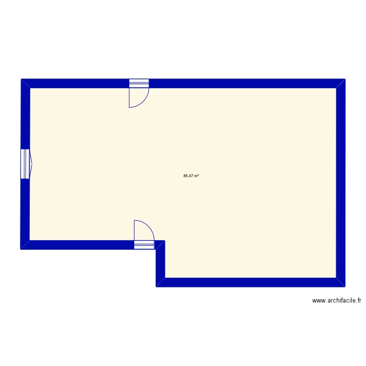 Maison. Plan de 1 pièce et 85 m2