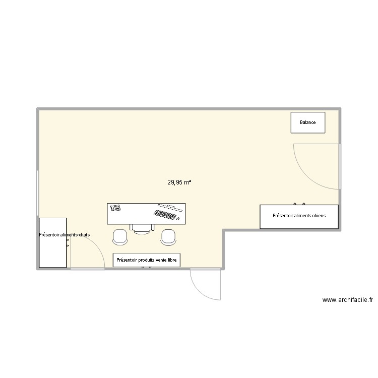 salle d attente. Plan de 1 pièce et 30 m2