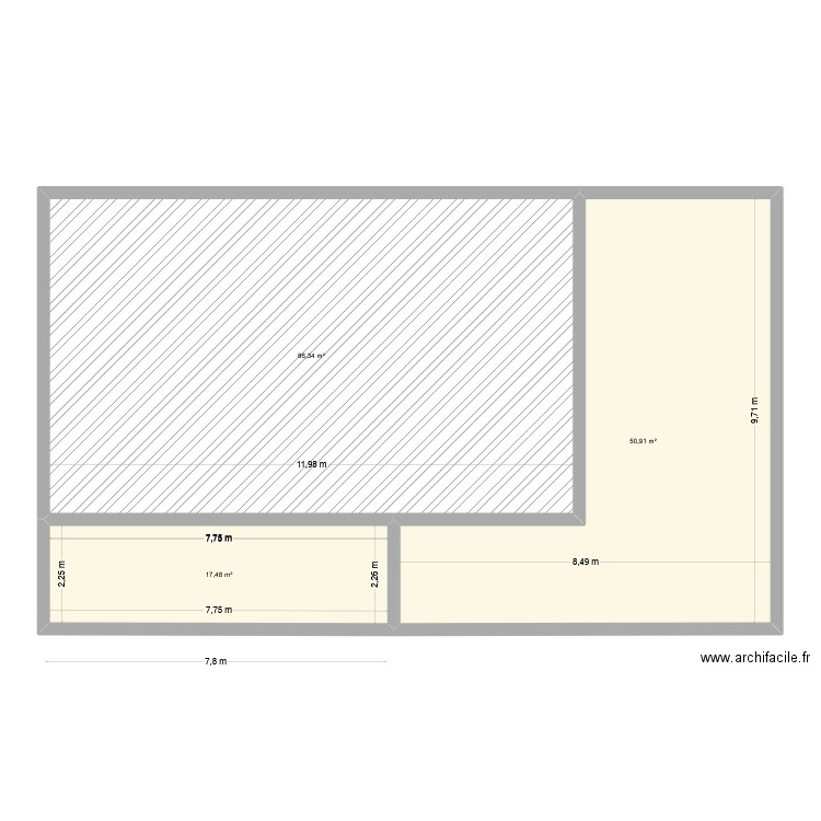 Stettler. Plan de 3 pièces et 155 m2