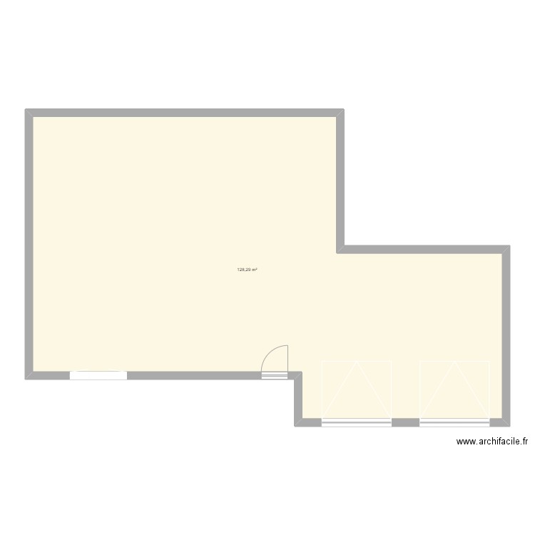 Plan de façade. Plan de 1 pièce et 128 m2