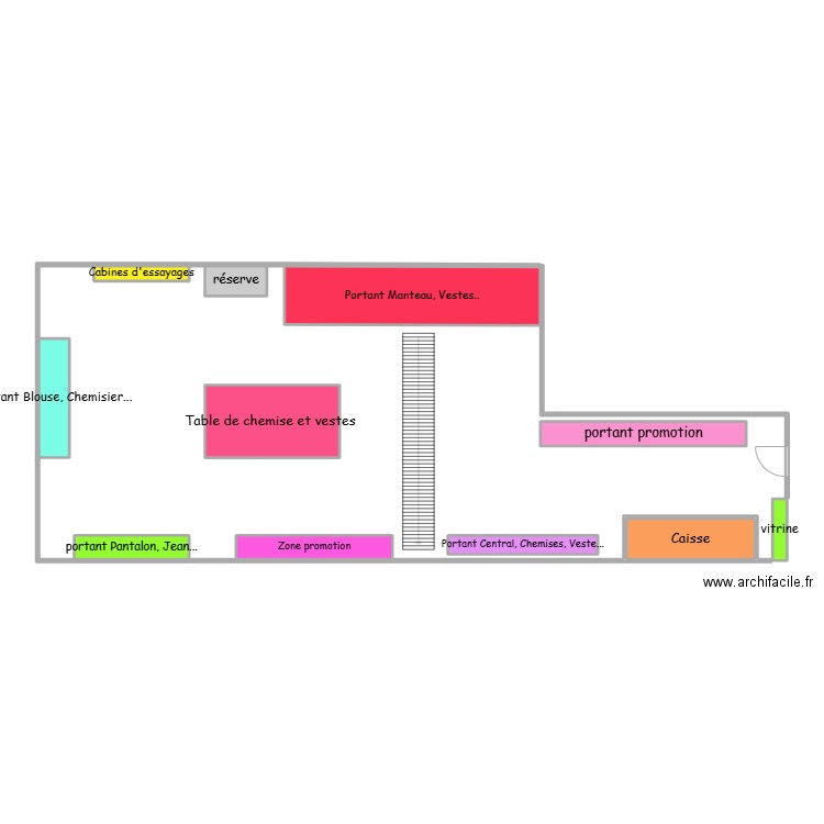 plan magasin. Plan de 11 pièces et 37 m2