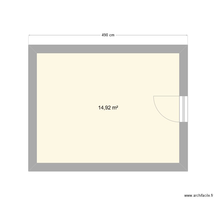 Grenier. Plan de 1 pièce et 15 m2