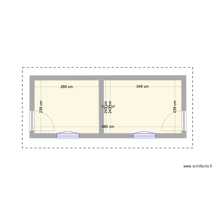 abri de jardin. Plan de 1 pièce et 15 m2