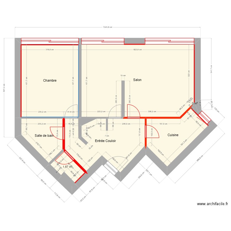 Plan Salome. Plan de 16 pièces et 119 m2