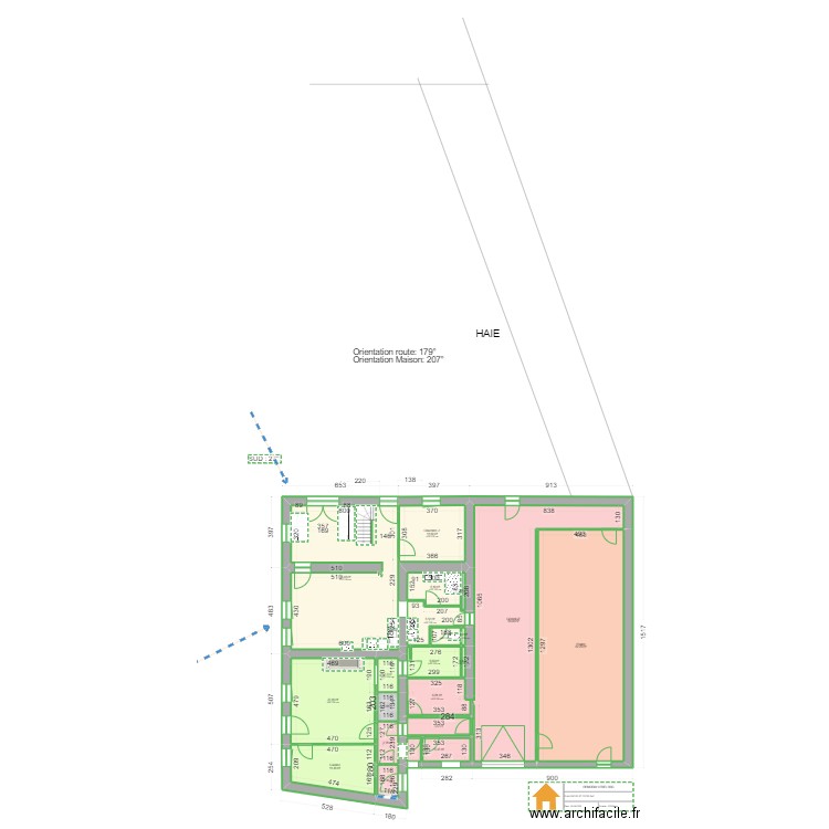 Remoray RdC Projet. Plan de 20 pièces et 251 m2