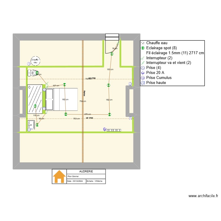 AUDRERIE Elec. Plan de 7 pièces et 51 m2