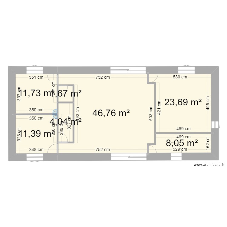 plan La  Borde bonne cçote. Plan de 7 pièces et 107 m2