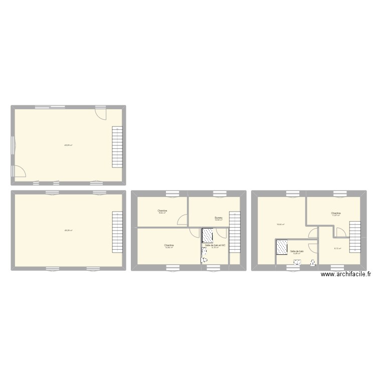 Coublanc initial. Plan de 10 pièces et 184 m2