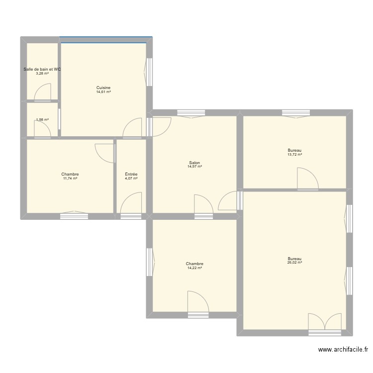 Plan Ex Ecole de Musique. Plan de 9 pièces et 105 m2