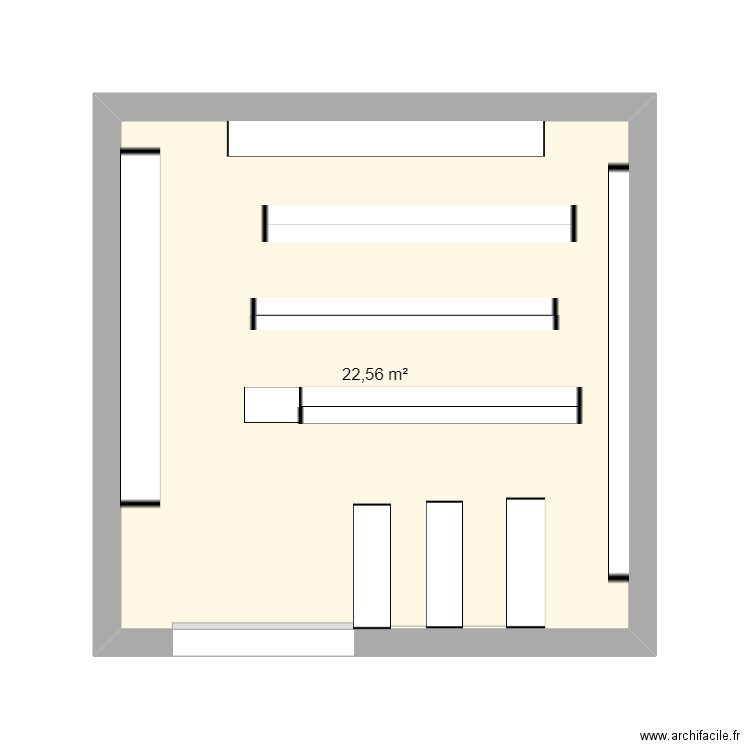 magasin BEAUCOUZE. Plan de 1 pièce et 23 m2