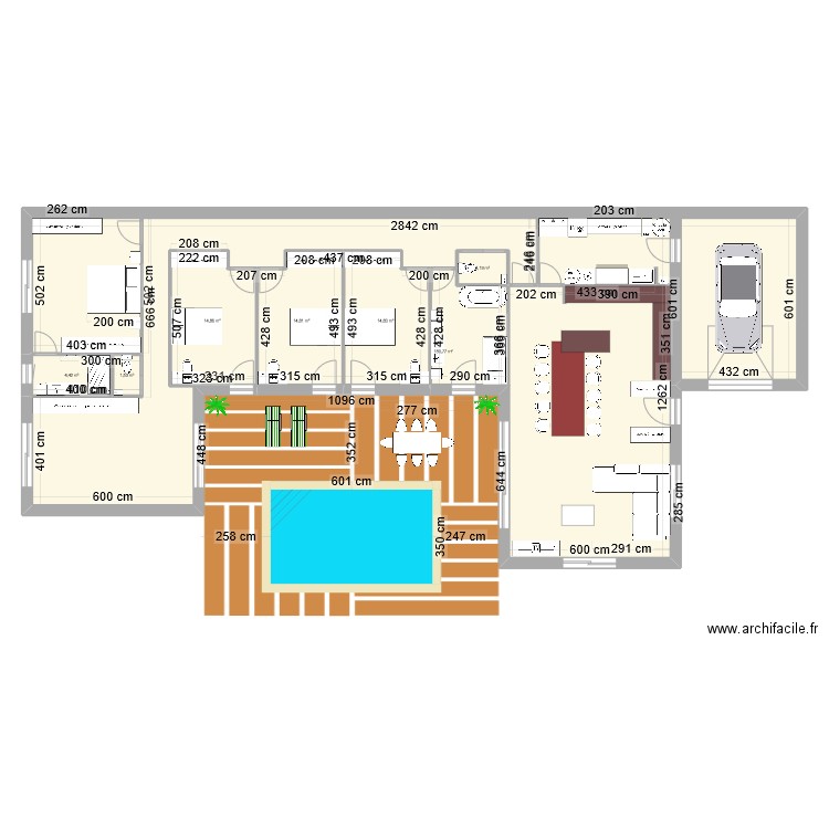 Mignaloux. Plan de 7 pièces et 233 m2