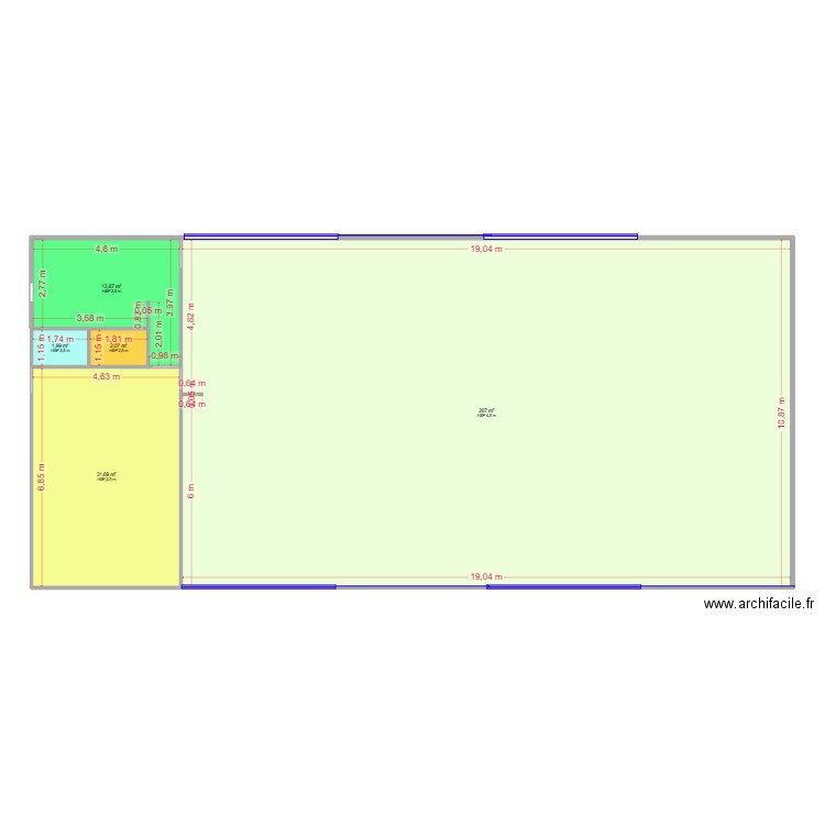 Dock BENEYTOU. Plan de 5 pièces et 257 m2