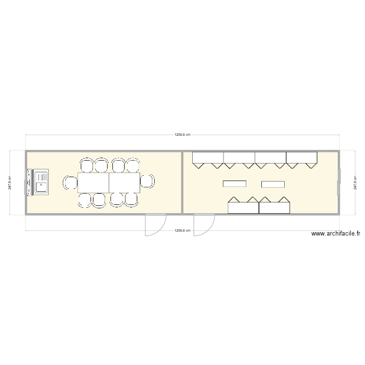 CCBE  - CHANTIER FEYZIN . Plan de 2 pièces et 28 m2