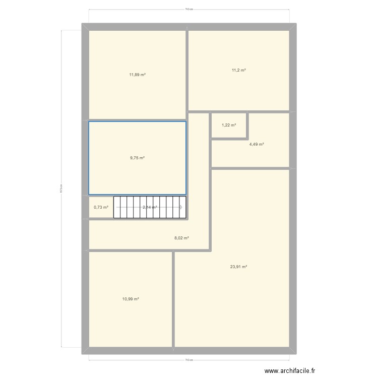 nicot. Plan de 10 pièces et 84 m2