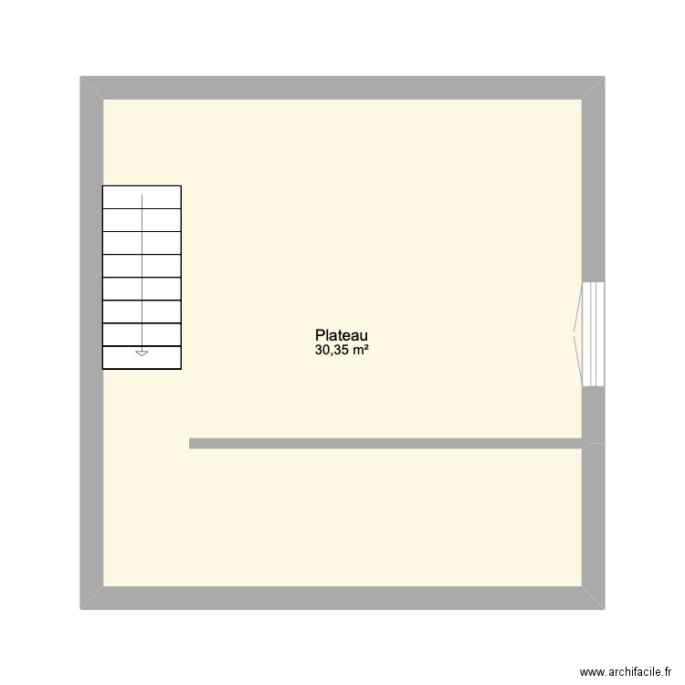 2ème étage. Plan de 1 pièce et 30 m2