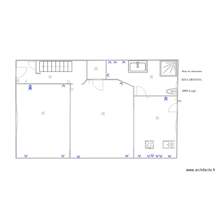 Irina. Plan de 5 pièces et 62 m2