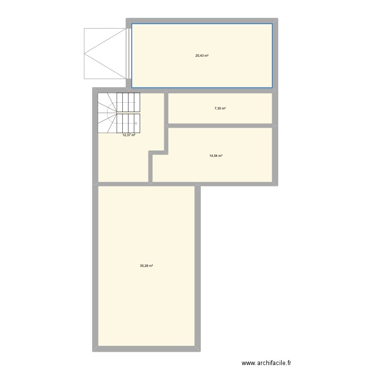 test. Plan de 5 pièces et 89 m2